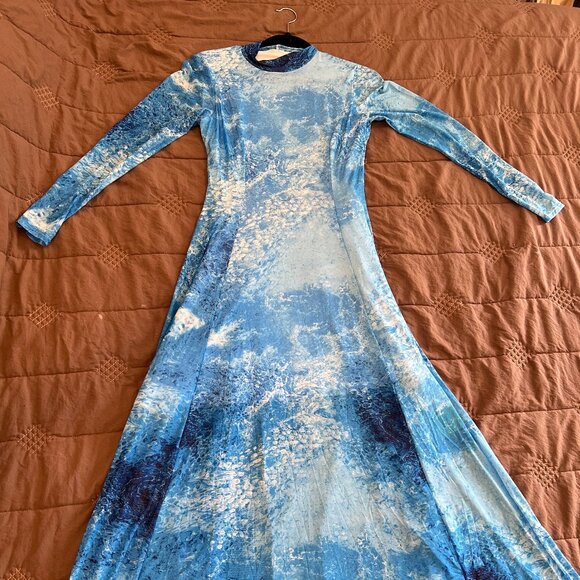 Blackmilk Dresses & Skirts - Blackmilk Watercolour Waves Sheer Elegance Dress - Size Medium